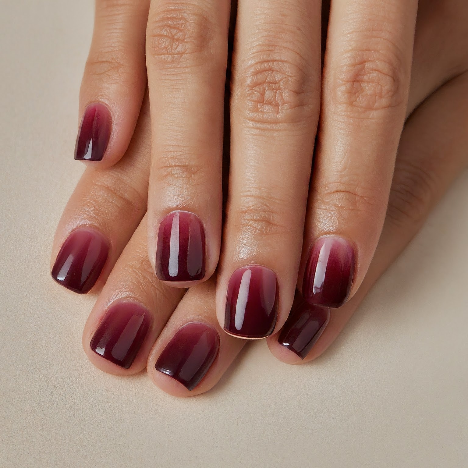 Deep Burgundy And Wine Colors  for Short Nails