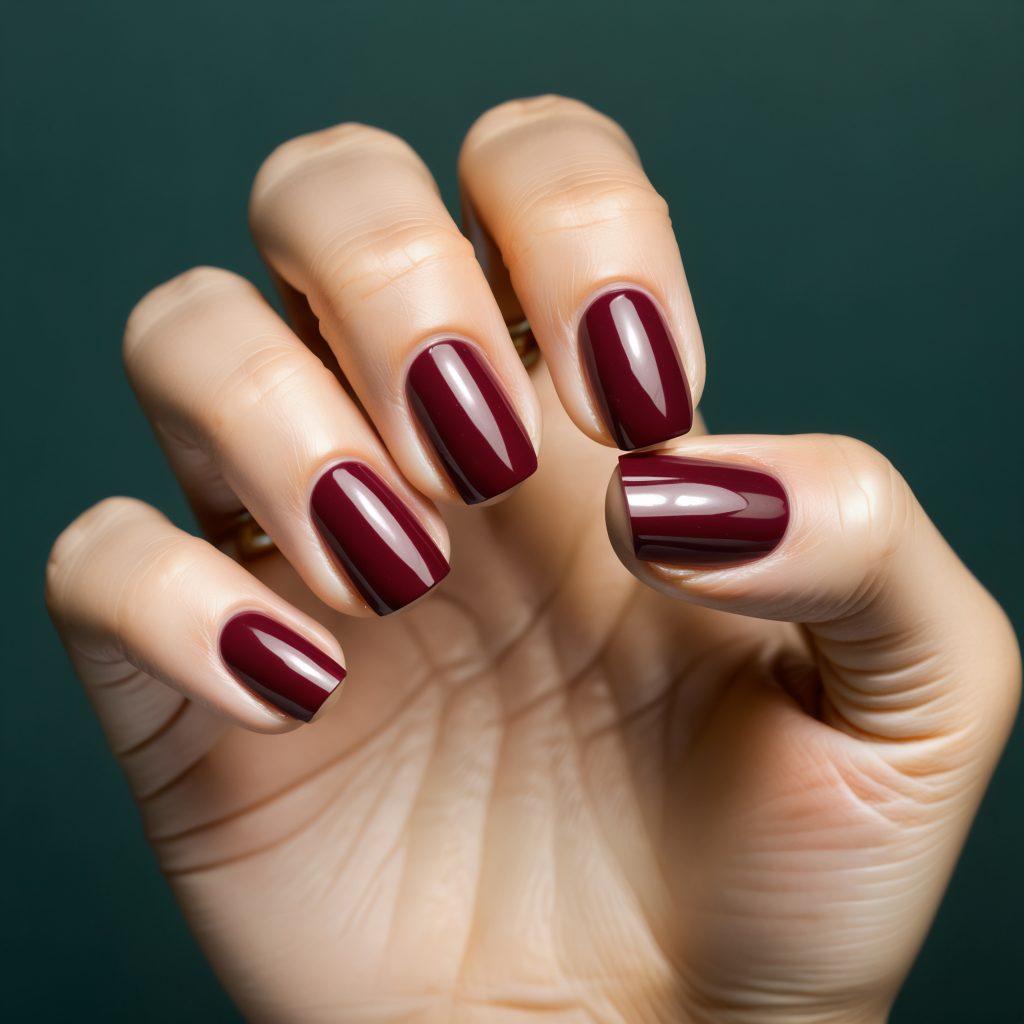 Deep Burgundy nails 