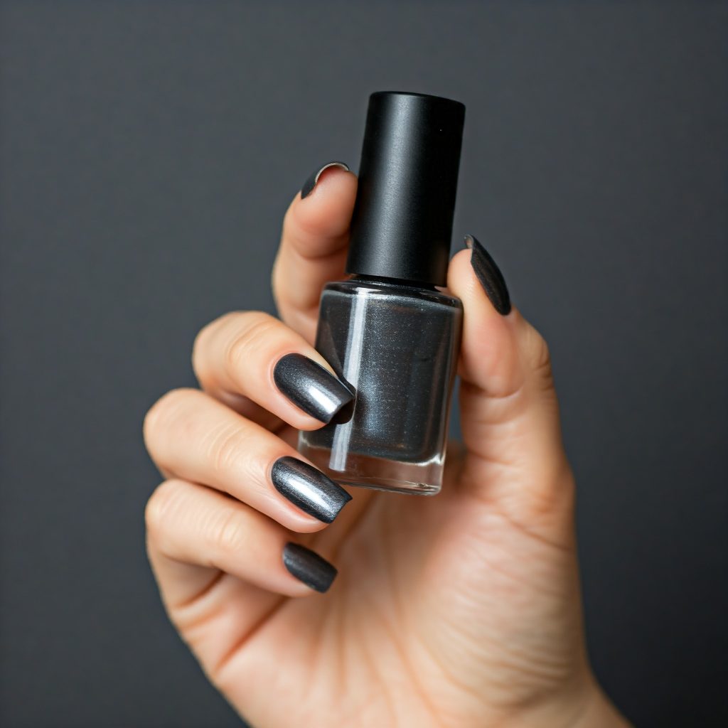 Gunmetal Gray nails 