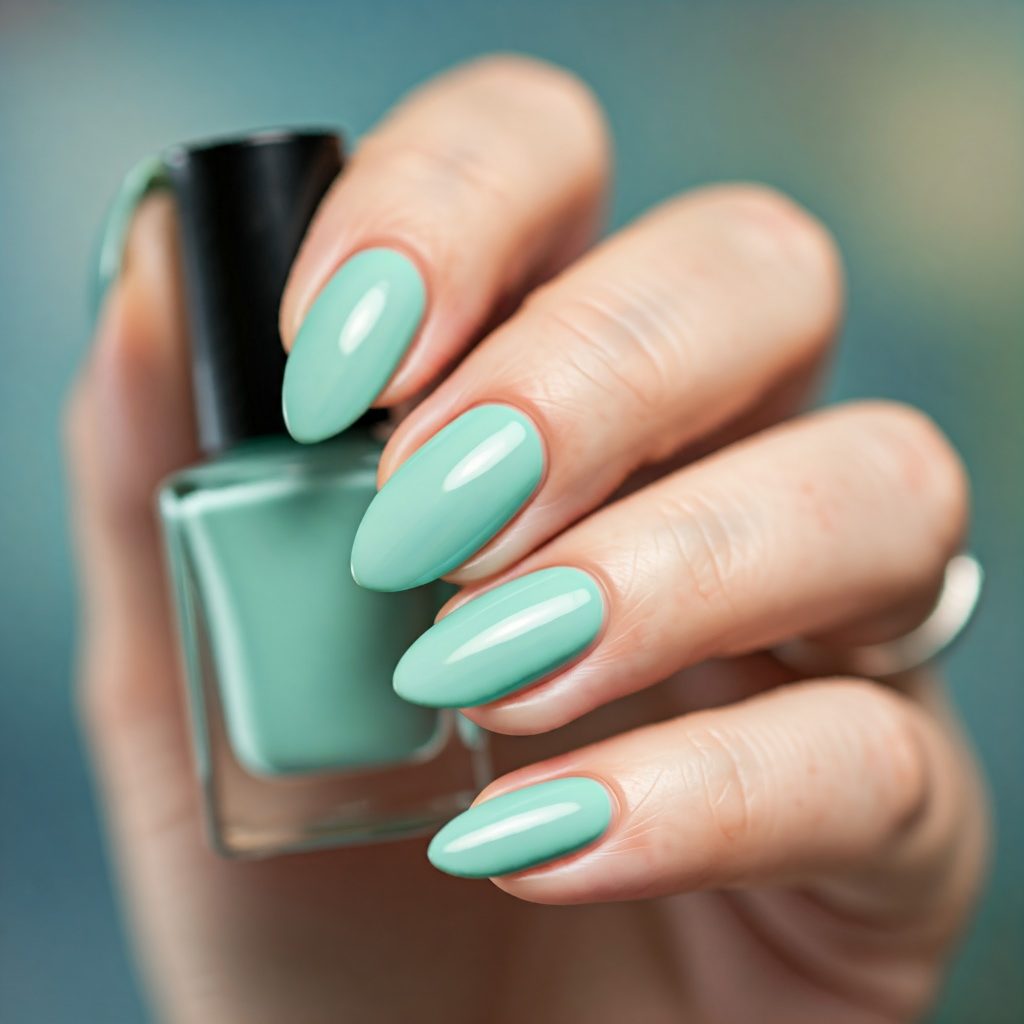 Mint Green nails 