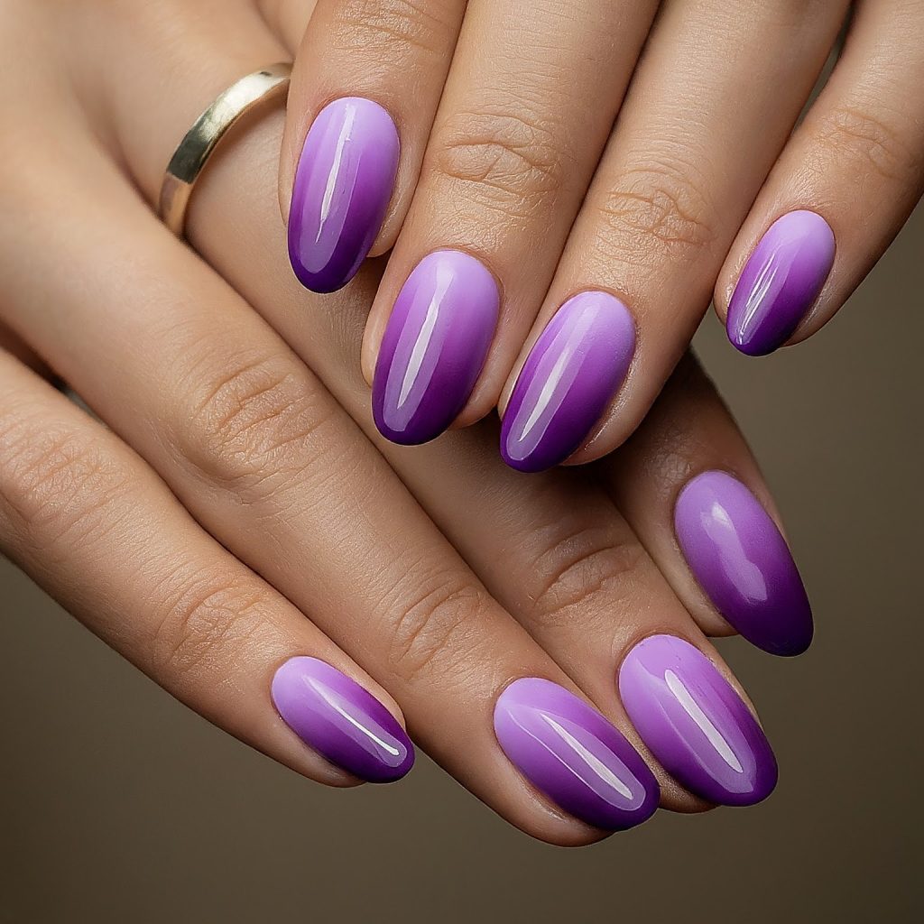 Ombre gradient purple nail designs