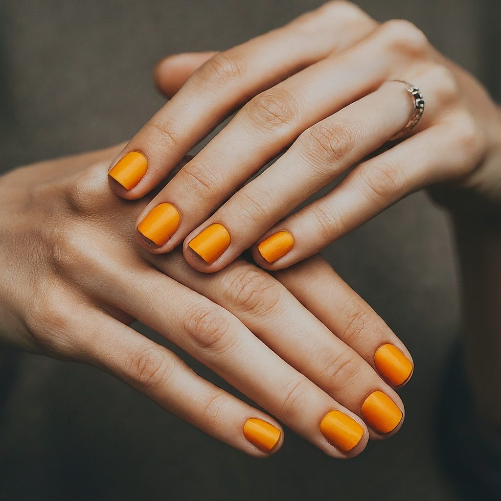 Pumpkin Orange - Mustard Yellow for short nails