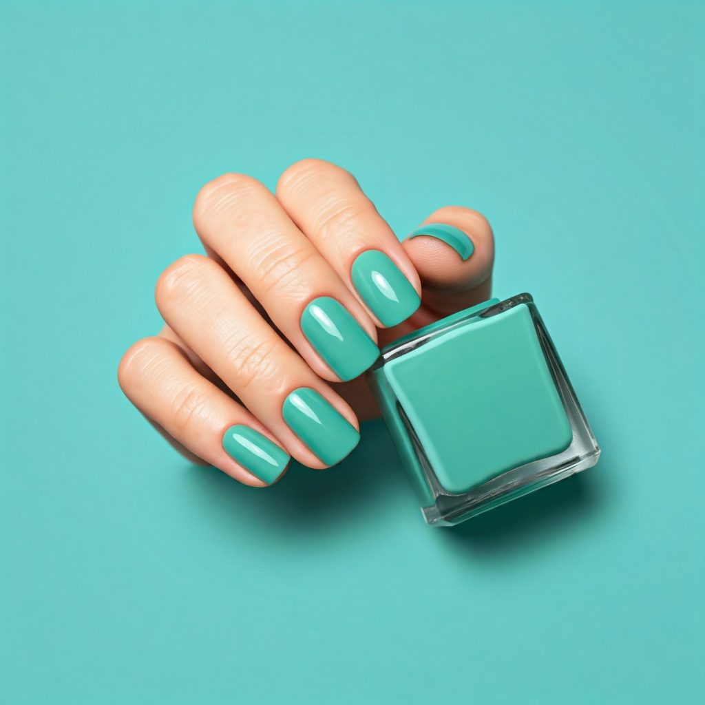 Seafoam Green nails 