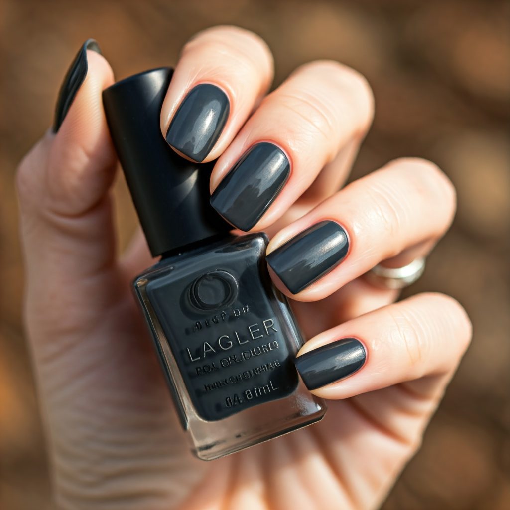 Smoky Charcoal nails 