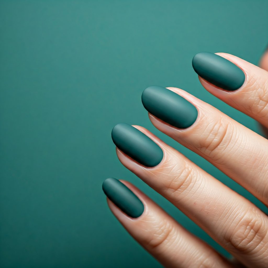 Teal Green nails 